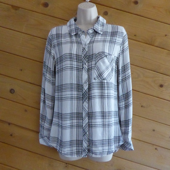 Rails Black White Check Plaid Button Up Shirt XS - Picture 1 of 8